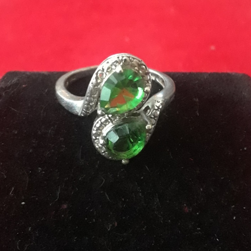 Helenite ring in silver size 8